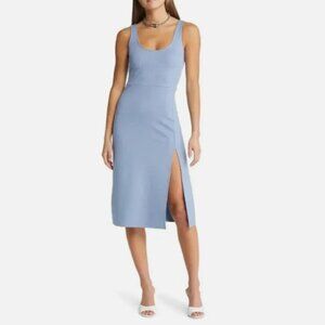 Open Edit Blue Scoop Neck Midi Dress - Size M